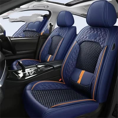 Autostoelhoezen Set - Auto Interieur - Stoelen Beschermen - Ademend PU-leer - Universele Pasvorm - Blauw