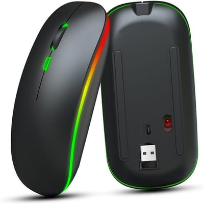 M40 Ultradunne draadloze muis 2.4G Oplaadbare draadloze stille muis Ergonomisch ontwerp 3 Verstelbaar zwart