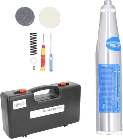 Beton Slaghamer - Test Hamer - Beton Sterkte Testen - Roestvrij Staal - 2.01 kg - Zilver