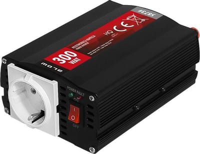 Omvormer Vrachtwagen - 24 Volt naar 230 Volt - 300 Watt - Zwart