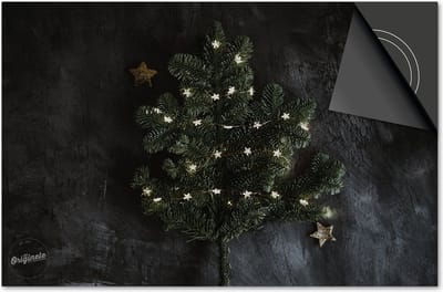 Inductie beschermer 60x60 - afdekplaat inductie mat - Dietrix Kookplaat beschermer - Exclusief - Feestdagen - Betonlook donker kerst