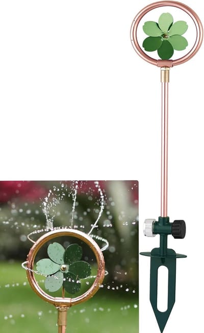 Bloemensproeier Hoofd - Gazon Irrigatie - Tuin Watering - 360 Graden Rotatie - 22 Inch Dekking - Koper Groen