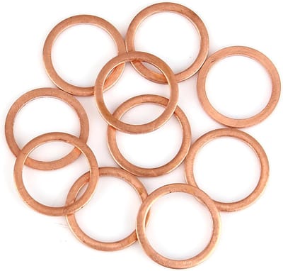 Ronte - Koperen sluitring 14 x 18 x 1,5 mm voor auto's - set van 10 - Afdichtingsring - Afstandhouder