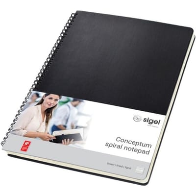 Sigel - spiraal notitieboek - Conceptum - A4 - zwart - hardcover spiraal - 160 pagina's - ruit - 80 grams papier - SI-CO820