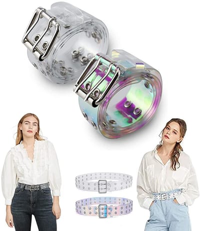 Cosensi - Transparante Damesriem - PVC Riem - Uniek Ontwerp - Wit - Modeaccessoire - Geschikt voor Vrouwen en Tieners