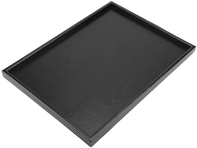 Dailygoods - Dailygoody - Thee Dienblad - Serveerschaal - Zwart Hout - Eten en Snacks - Perfect voor Restaurant en Thuis - 40 x 30 cm