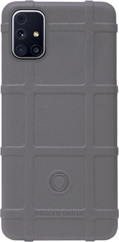 RUGGED SHIELD Rubber Bumper Case Hoesje Geschikt voor Samsung Galaxy M31s - Grijs