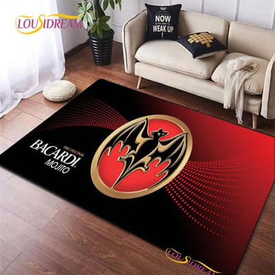 Bacardi Rum logo Creatieve Vloerkleden, Tapijt voor Woonkamer Slaapkamer Huisdecoratie, Kinderen Keuken Badkamer Antislip Vloermat Alfombra 40x60cm