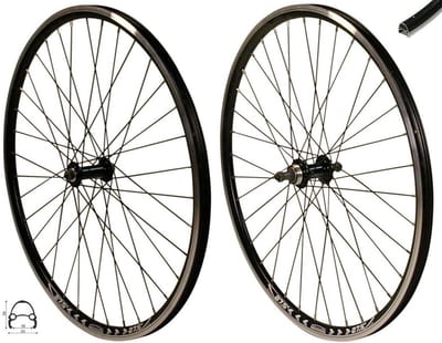 Fietswiel Set - Voor en Achter - Race en MTB - Holle Velg Constructie - 275 inch - Zwart