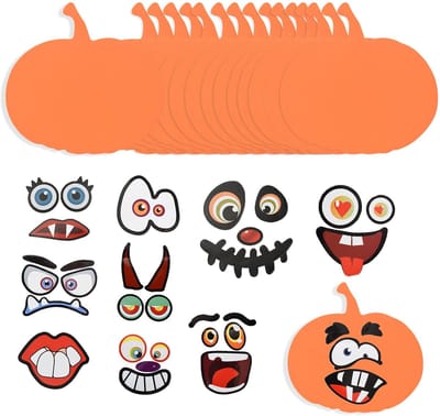Dailygoods- Knutselset 32 stuks - Pompoen knutselen - Halloween decoraties - Kinderfeest - Kunstbenodigdheden - Stickers voor kinderen - Knutselmateriaal