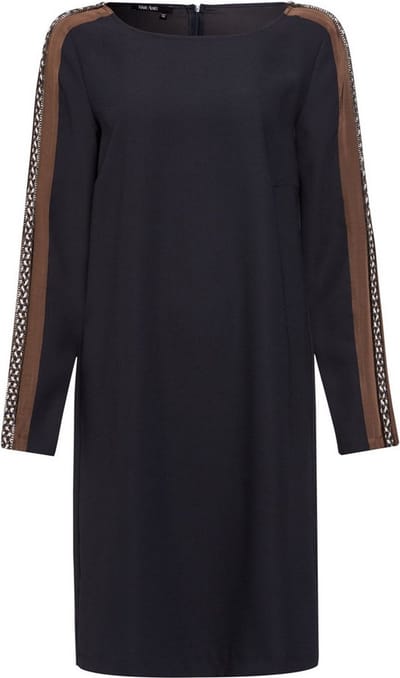 Marc Aurel • antraciete jurk met bruine bies • maat 38