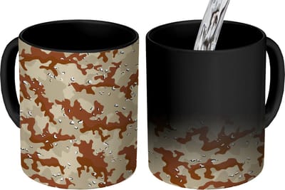 Magische Mok - Foto op Warmte Mokken - Koffiemok - Camouflage - Woestijn - Patronen - Magic Mok - Beker - 350 ML - Theemok