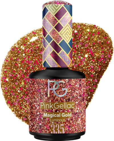 Pink Gellac Gellak - 335 Magical Gold 15ml - Glanzende Goude Gel Nagellak - Gellac - Gel Nagels Producten