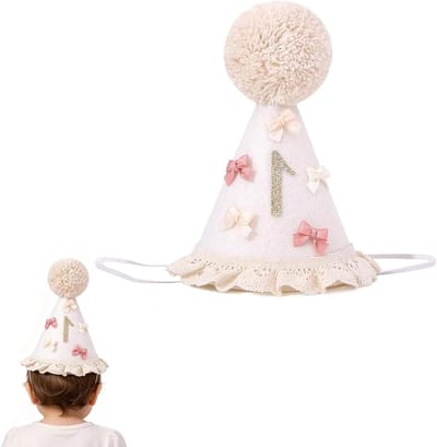 Verjaardagshoed Baby - Kroontje met Cijfer - Eerste Verjaardag - Feestelijk Decoratief - 1 Jaar - Meerdere kleuren