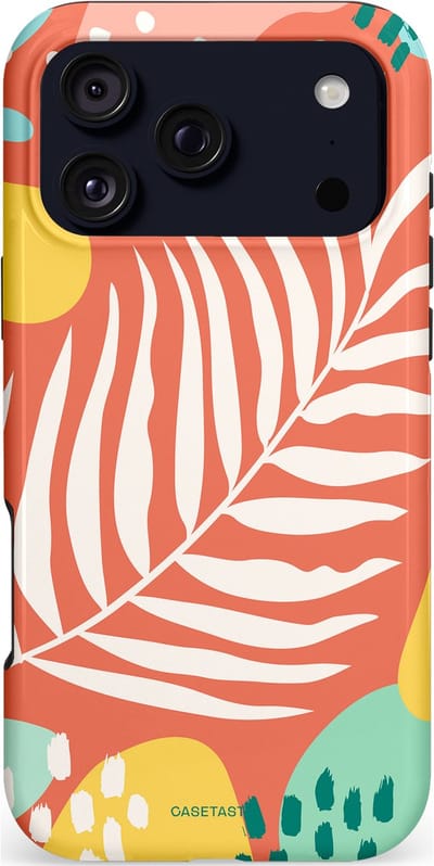 Casetastic hoesje geschikt voor Apple iPhone 17 Pro Max - MagSafe - Dubbellaagse bescherming - Zomeravond - Fashion Case - Perzik Koraal Mintgroen Goud