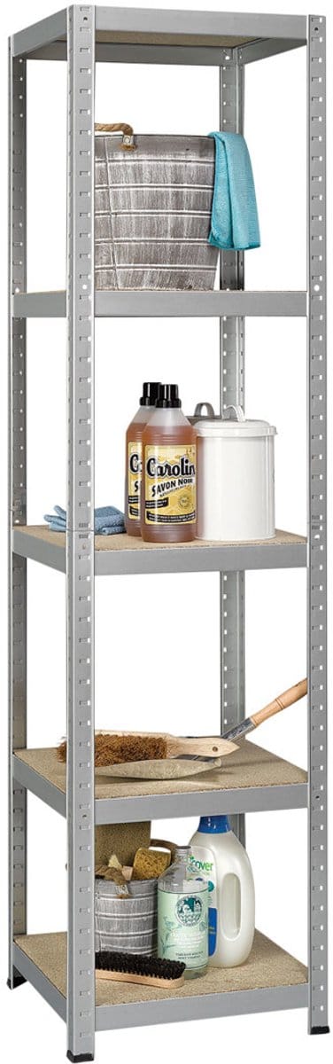 Avasco Strong Cube - Opbergrek Vierkant - 45x45x176 cm - Opbergrek met 5 legborden - metaal