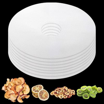 Dailygoods- Dehydratorbladen 8 stuks - Ronde Siliconen - Herbruikbare Stoommatten - Antiaanbak - 33 cm - Bestand tegen -40 tot 220 graden Celsius - Droogmat