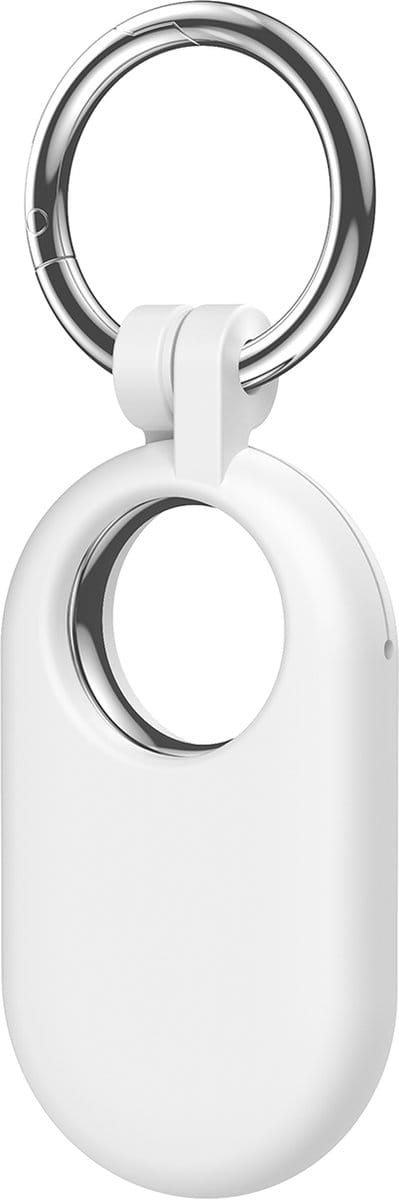 Cazy hoesje geschikt voor Samsung SmartTag2 - Siliconen Sleutelhanger Hoesje - Wit