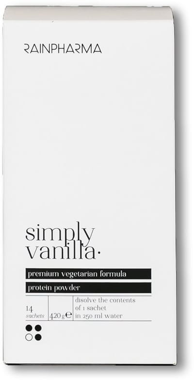 RainPharma Simply Vanilla - 14 Zakjes - Eiwitshake - 20 gram eiwitten - Zonder Sucralose - Vegetarisch - 14 Porties - Vanille
