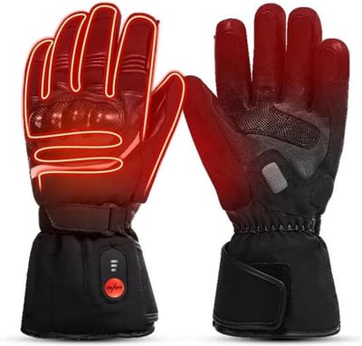 Savior Heat - Verwarmde handschoenen - Elektrische verwarmde handschoenen - Inclusief oplaadbare batterij - Verwarmde handschoenen - 7,4V - Waterdicht - Winddicht - Katoen, leer, PU - Unisex - Maat L - Zwart