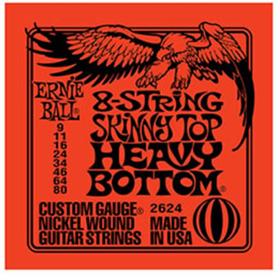 Ernie Ball EB2624 Skinny Top Heavy Bottom Slinky Guitar 8-Strings 9-80 - Elektrische gitaarsnaren