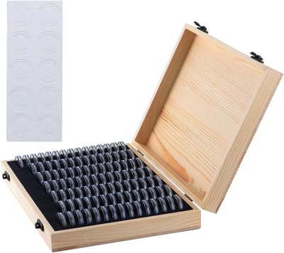 100PCS Munt Houder Case Houten Opbergdoos met Ronde Capsules - Plastic Organiser voor Muntbescherming en Verzamelaars 18/21/25/27/30mm