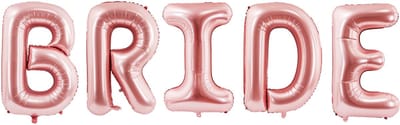PARTYDECO - 5 rosegouden bride letterballonnen 280 x 86 cm voor vrijgezellenfeest