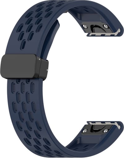 Siliconen bandje - geschikt voor Garmin Fenix 3 / 5X / 5X Plus / 6X / 6X Pro / 7X / 7X Pro / 8 (51 mm) / Quatix 3 / 6X / Tactix (7) / Enduro (2) / Descent Mk1 / Mk2(i) / Mk3i 51 mm / D2 / Delta PX / Mach 1 Pro / Epix Pro Gen 2 51 mm - donkerblauw