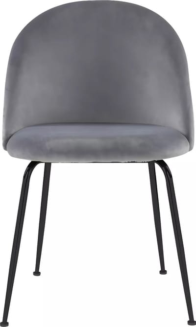 Vente-unique Set van 2 stoelen MELBOURNE - Velours en mat zwart metaal - Grijs