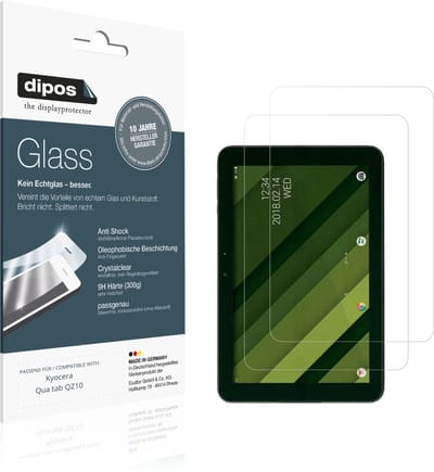 dipos – 2x Pantserfolie geschikt voor Kyocera Qua tab QZ10 | 9H Screenprotector