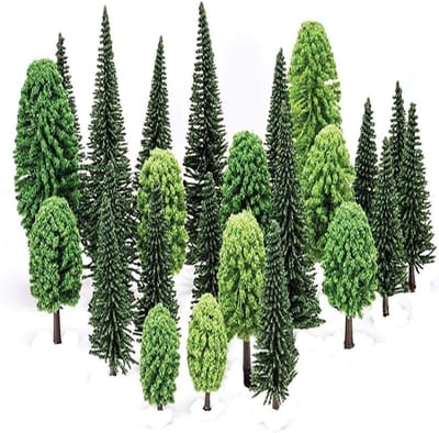 Allecto- Modelbomen - Architectuur - Zandtafel - Doe-het-zelf - Landschap - Groen - 30 stuks bouwmodel - Geschikt voor maquettes - Natuurlijke groene kleur.