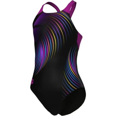 Eén stuk zwemkleding met V-hals voor meisjes Arena Pinwheel