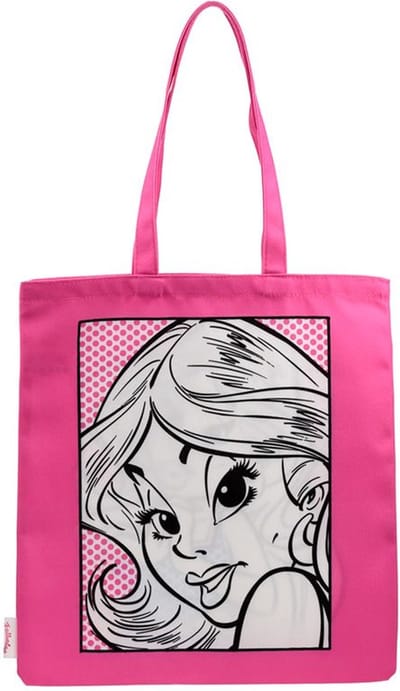 Boodschappentas Falbala - Roze - Asterix&Obelix - Zwart&Wit Afbeelding - 40x39cm