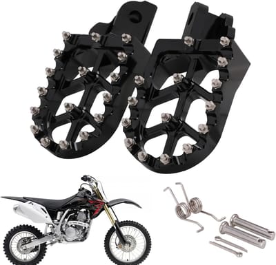 Motorfiets Voetsteunen - Pedaal Steunen - Rijden Verbeteren - CNC Aluminium Constructie - 410 g - Zwart