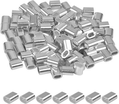 100 stuks aluminium persklemmen ovaal - kabelhulzen 2 mm voor betrouwbare kabelverbindingen