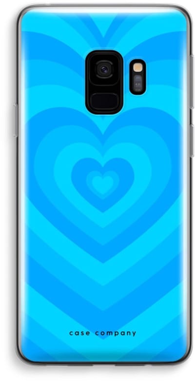 Case Company® - Hoesje geschikt voor Samsung Galaxy S9 hoesje - Hart Blauw - Soft Cover Telefoonhoesje - Bescherming aan alle Kanten en Schermrand