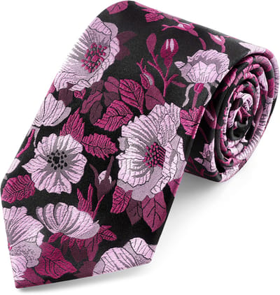 Dianthus | 8 cm Roze Zijden Stropdas met Bloemen