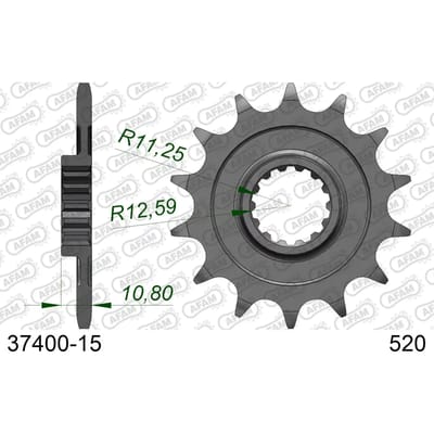Stalen motortandwiel voor Afam 520 15 dents