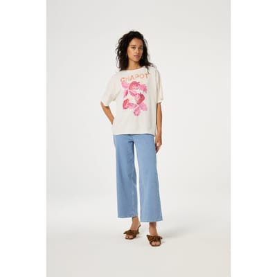 Fabienne Chapot Hayley Wide Leg Cropped Jeans Mid Blue Maat: 29 | Wijde Broeken Outlet | Dames | Blauw