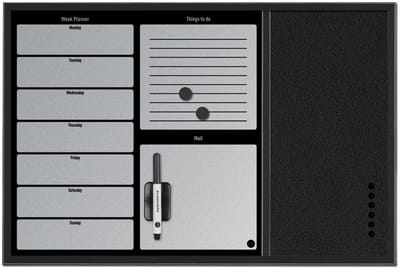 Bi-Office Bisilque Planbord - 60 x 40 cm - Weekplanner - Zwart
