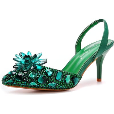 7cm Zilveren Lichte Mond Puntige Sandalen Strass Glas Bloemen Dunne Hak Sandalen Grote Maat Bruiloftsschoenen Bruid Bruiloft Dames Schoenen 42 blue