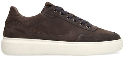 Manfield - Heren - Grijze suède sneakers - Maat 41