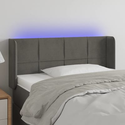 vidaXL - Hoofdbord - LED - 83x16x78/88 - cm - fluweel - donkergrijs