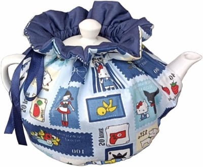 Vintage Theepot Cozy - Warmte-isolerende en stofdichte theepotbedekking voor keukenaccessoires, ideaal voor hotels en restaurants (Blauw)