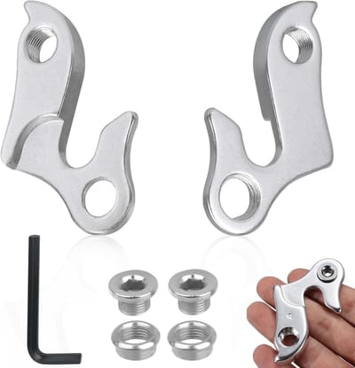 Schakeloog van aluminiumlegering met binnenzeskant en bevestigingsschroeven, reserveonderdeel voor fietsen en mountainbikes, 2 stuks, zilver, duurzaam en lichtgewicht