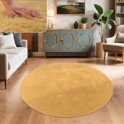 Paco Home Woonkamer tapijt kunstbont pluche hoogpolig shaggy zacht verkrijgbaar in verschillende kleuren 80 cm Rund