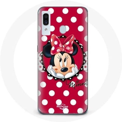 Coque - MANIACASE - Samsung Galaxy A20 - Rouge - Minnie Mouse - Silicone Souple rouge