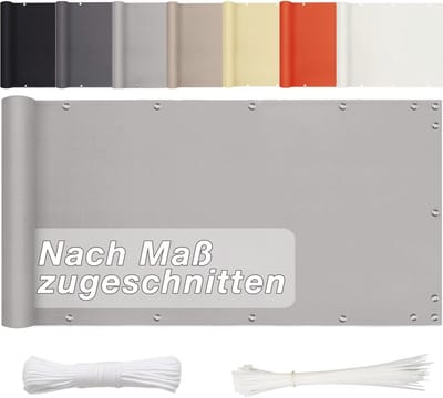 Balkonscherm zonder boren - Op maat gemaakte inkijkbescherming voor terras en tuin - Ondoorzichtig polyester windscherm - UV-bescherming