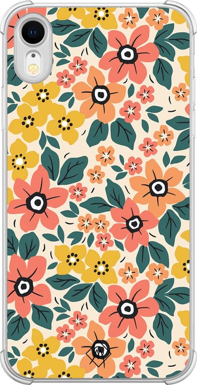 Casimoda® hoesje - Geschikt voor iPhone XR - Blossom - Shockproof case - Extra sterk - TPU/polycarbonaat - Multi, Transparant