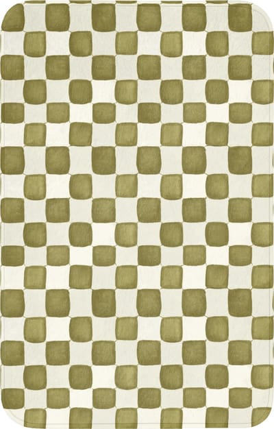 WC mat 50x80 cm - Antislip - Schaak - Patroon - Groen - Toiletmat - Vloermat - Douchemat - Toilet tapijt - Toiletmatten